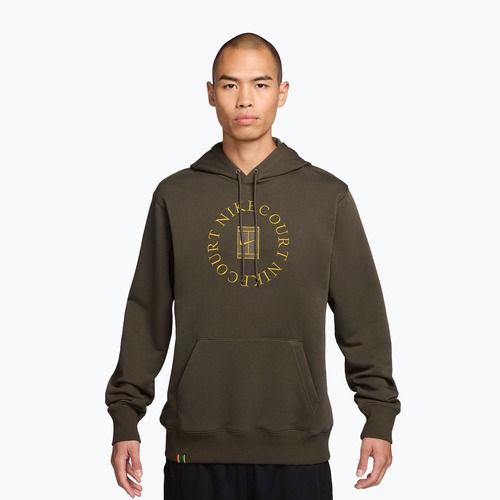 Férfi tenisz pulóver Nike Court Dri-Fit Heritage French Terry Hoodie dark hazel/saffron quartz