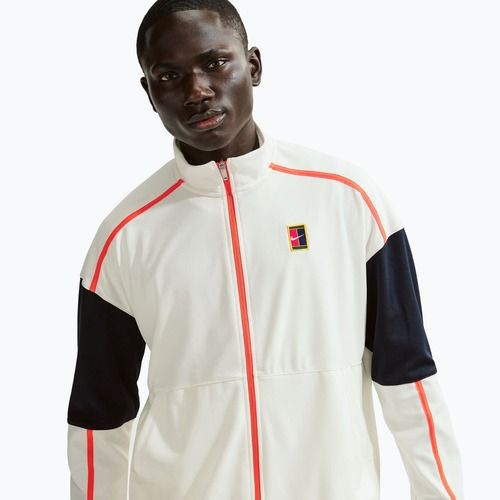 Férfi tenisz pulóver Nike Court Heritage sail/turf orange