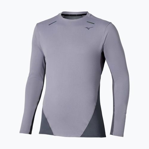 Férfi hosszú ujjú futópóló Mizuno Tech Thermal Charge quiksilver