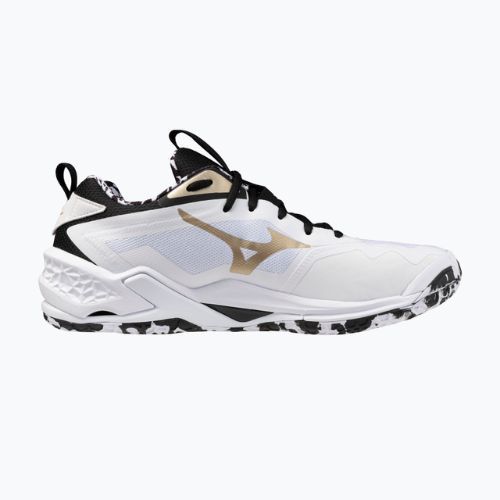 Mizuno Wave Stealth Neo 2 kézilabda cipő white/black/ge gold