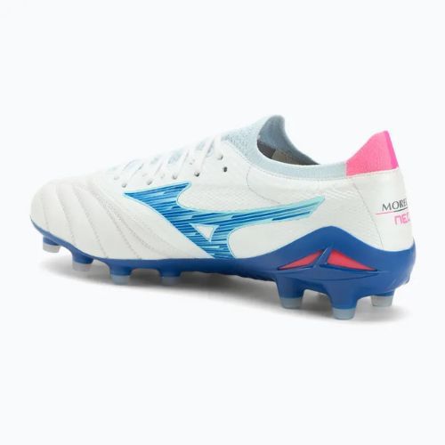 Férfi focicipők Mizuno Morelia Neo IV Β Elite MD white/tanager turquoise/pink tetra