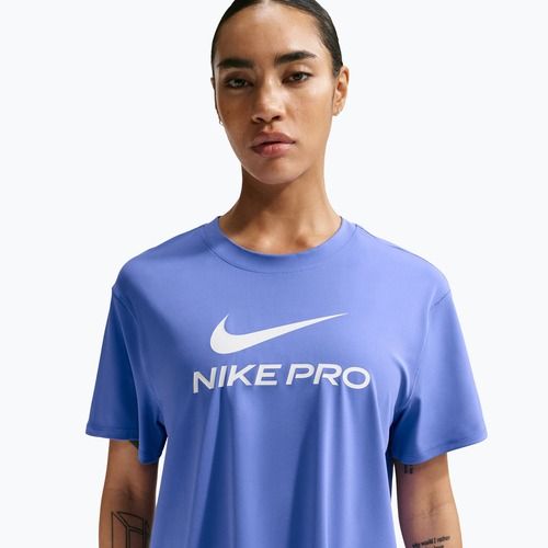 Női edzőpóló Nike Pro Dri-Fit Loose sapphire/white