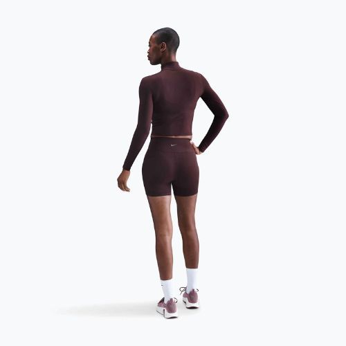 Női hosszú ujjú Nike One Fitted Dri-Fit 1/4 Zip Mid Layer burgundy crush/white