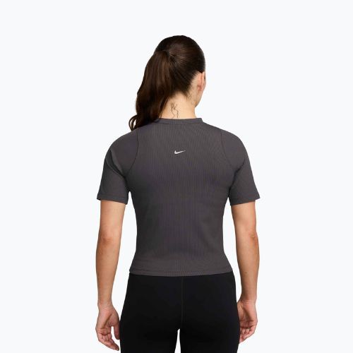 Női póló Nike Zenvy Rib Dri-Fit Thunder Grey/White