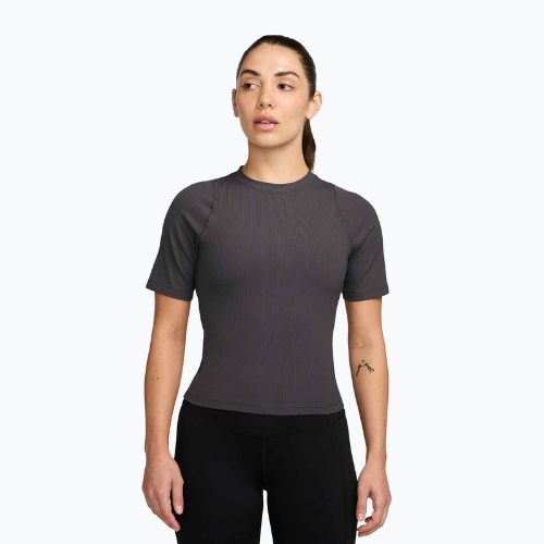 Női póló Nike Zenvy Rib Dri-Fit Thunder Grey/White