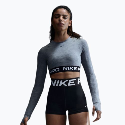Női edzős hosszú ujjú top Nike Pro 365 Dri-Fit smoke grey/heather