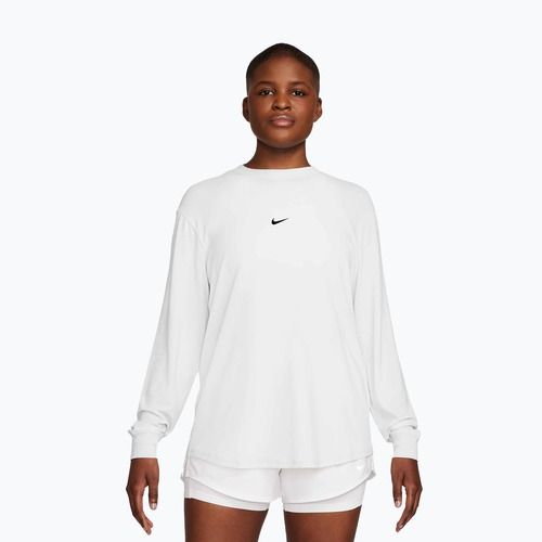 Női hosszú ujjú edzőpóló Nike One Relaxed Dri-Fit white/black
