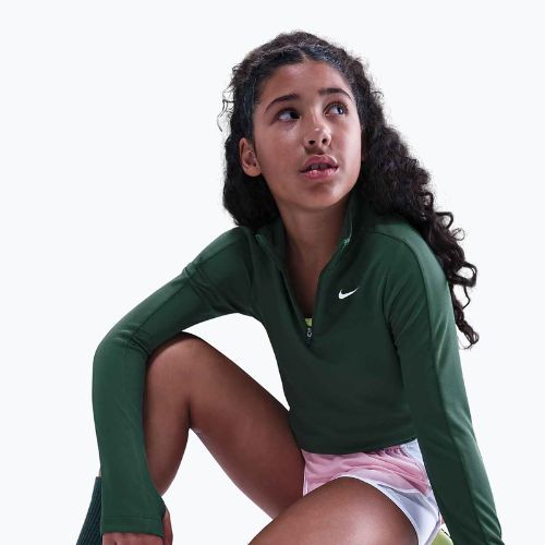 Gyerek hosszú ujjú edzőfelső Nike Dri-Fit 1/4 Zip fir/white