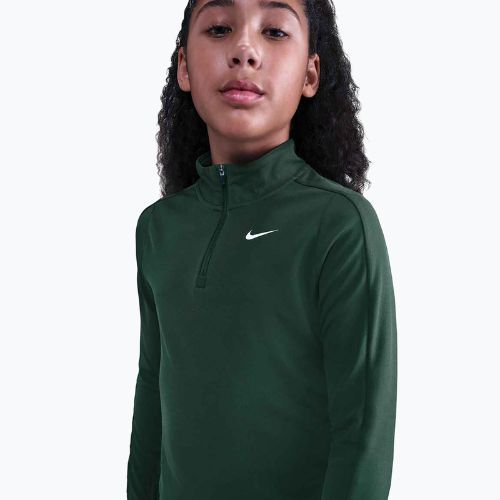 Gyerek hosszú ujjú edzőfelső Nike Dri-Fit 1/4 Zip fir/white