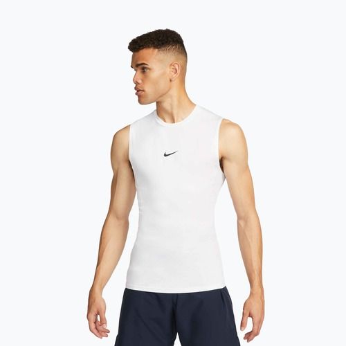 Férfi fitnesz trikó Nike Pro Dri-Fit Tight ujjatlan white/black
