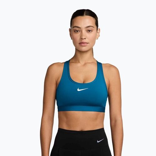 Sportmelltartó Nike Swoosh Medium Support Green Abyss/White