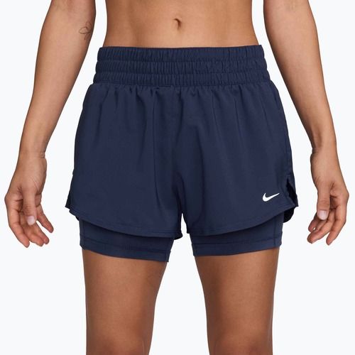 Női futó rövidnadrág Nike One Dri-FIT 2IN1 midnight navy/white