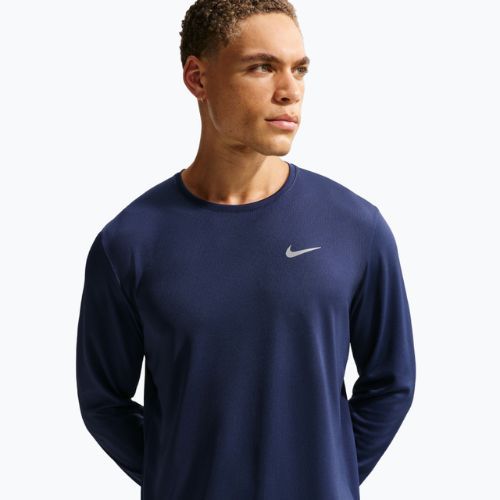 Férfi hosszú ujjú futópóló Nike Miler Dri-Fit UV midnight navy