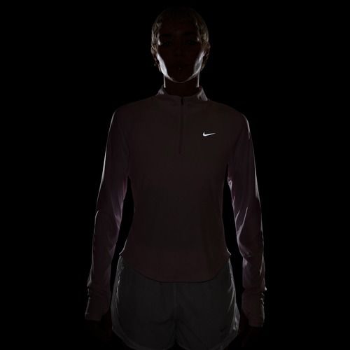 Női futó hosszú ujjú Nike Tempo Swoosh Run Dri-Fit 1/4-Zip pink foam/white