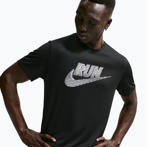 Férfi futópóló Nike Miler Dri-Fit UV black/white