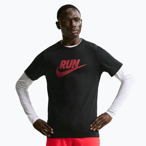 Férfi póló Nike Dri-Fit Running black/team crimson