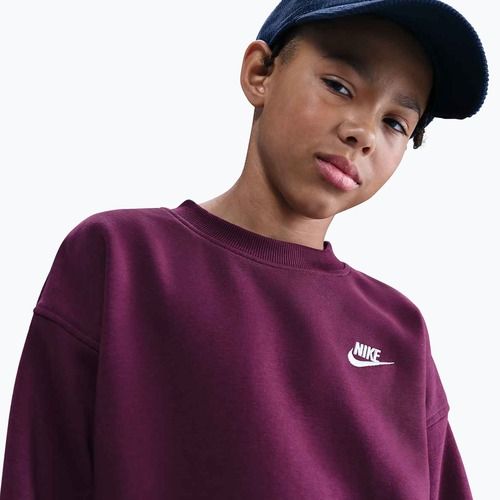 Gyerek pulóver Nike Sportswear Club Fleece burgundy/white
