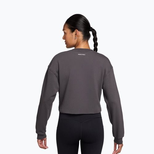 Női edzőpulóver Nike Pro Dri-Fit Crew Neck thunder grey/metallic silver/white