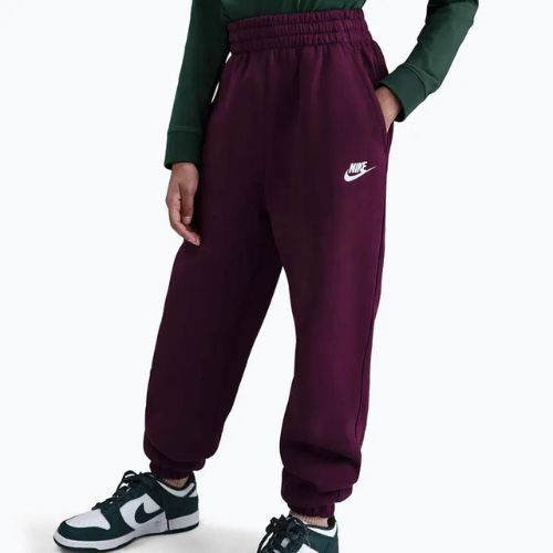 Gyerek melegítőnadrág Nike Sportswear Club Fleece burgundy/burgundy/white