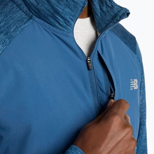 Férfi hosszú ujjú futópóló New Balance Athletics Heat Grid 1/2 Zip dark shoreline