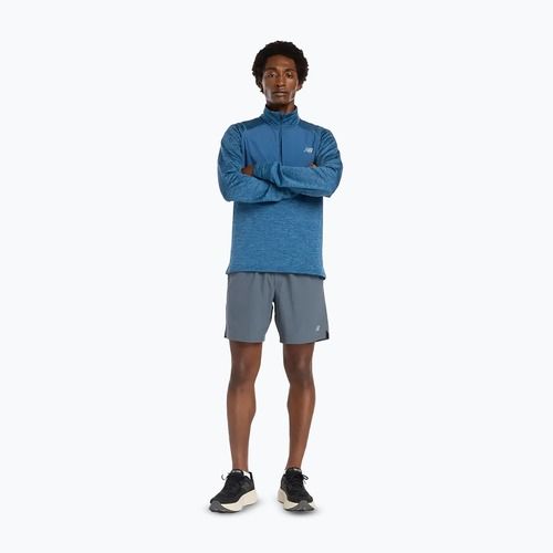 Férfi hosszú ujjú futópóló New Balance Athletics Heat Grid 1/2 Zip dark shoreline
