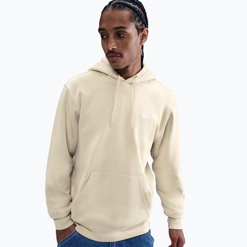 Férfi pulóver Nike Club Pullover Hoodie light khaki/light khaki/white