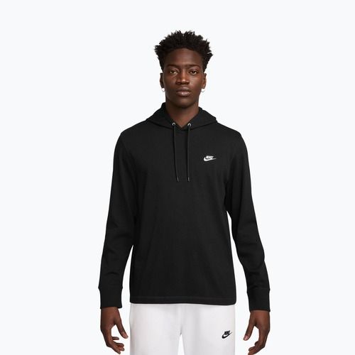 Férfi kapucnis pulóver Nike Sportswear Club Knit Pullover Hoodie black/black/white