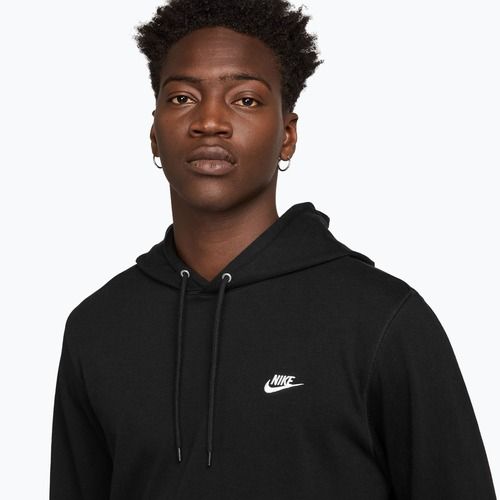 Férfi kapucnis pulóver Nike Sportswear Club Knit Pullover Hoodie black/black/white