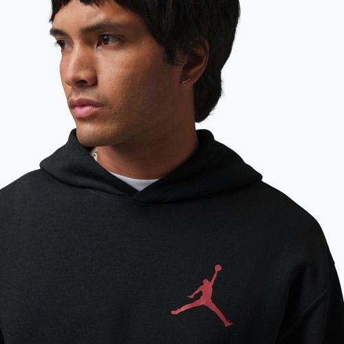 Férfi pulóver Jordan Pullover Hoodie black/gym red