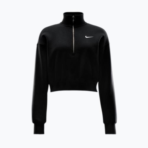 Női pulóver Nike Sportswear Phoenix Fleece 1/2 Zip Cropped black/sail