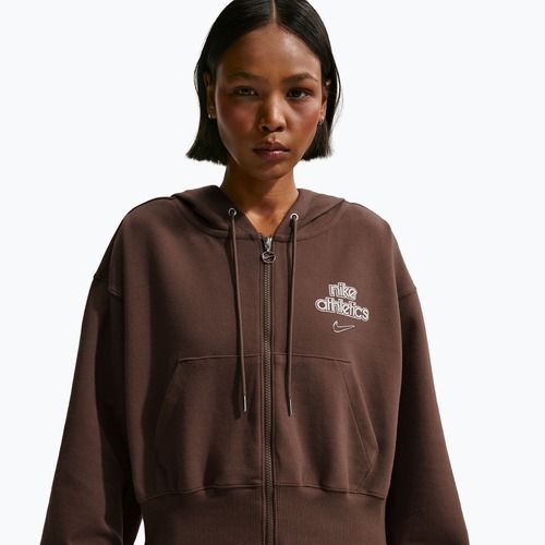Női kapucnis pulóver Nike Phoenix Full-Zip Hoodie light chocolate
