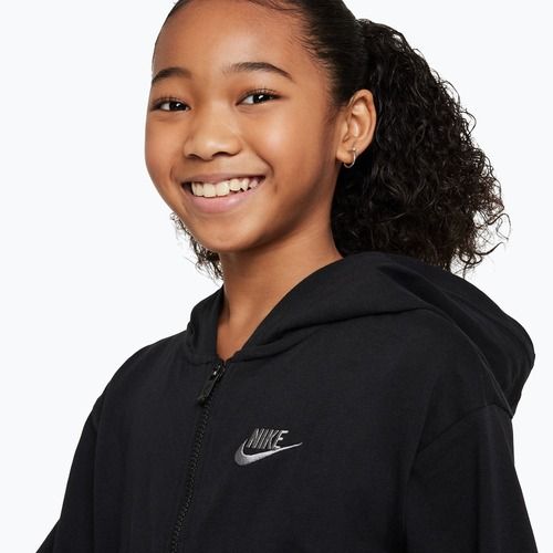 Gyerek kapucnis pulóver Nike Sportswear Full Zip Hoodie black/flat pewter