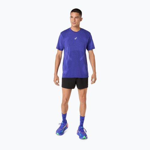 Férfi hosszú ujjú futópóló ASICS Road Seamless LS cobalt burst/eggplant