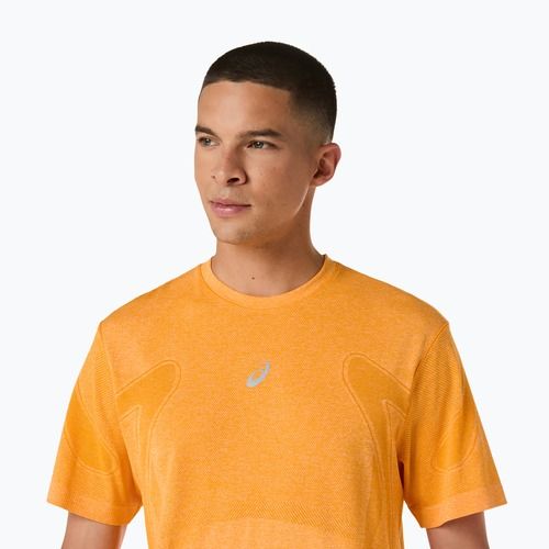 Férfi hosszú ujjú futópóló ASICS Road Seamless LS golden yellow