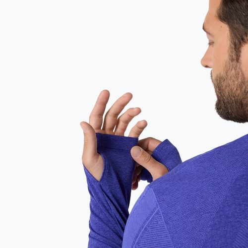 Férfi hosszú ujjú futópóló ASICS Road Seamless LS cobalt burst/eggplant