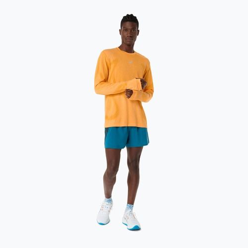 Férfi hosszú ujjú futópóló ASICS Road Seamless LS golden yellow