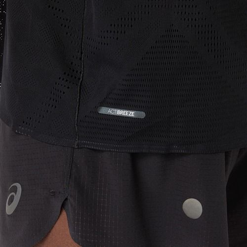 Férfi futópóló ASICS Metarun SS Top performance black