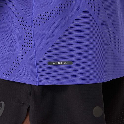 Férfi futópóló ASICS Metarun SS Top cobalt burst