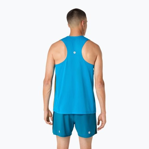 Férfi futótrikó ASICS Road Fade Singlet Aegean Blue/Yamabuki