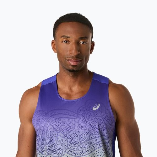 Férfi futótrikó ASICS Road Fade Singlet cobalt burst/illuminate green
