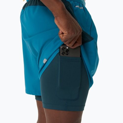 Férfi futó rövidnadrág ASICS Road 2N1 5IN tranquil teal/dark teal/yamabuki