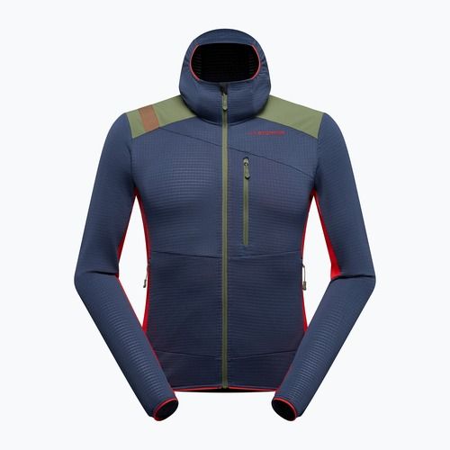 Férfi polár kapucnis pulóver La Sportiva Aequilibrium Thermal Hoody night sky/mountain red