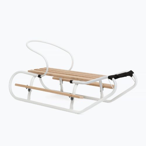 Fém szánkók HUMBAKA with backrest and footrests white