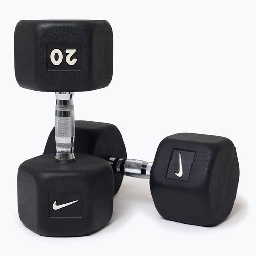Gumírozott kézisúlyzó Nike Strength Hex Dumbbell 20 kg black/white
