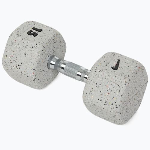 Gumírozott kézisúlyzó Nike Strength Grind Hex Dumbbell 15 kg wolf grey
