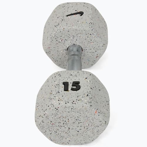 Gumírozott kézisúlyzó Nike Strength Grind Hex Dumbbell 15 kg wolf grey