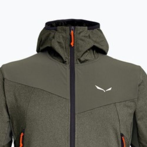 Salewa Agner Hybrid férfi trekking pulóver PL/DST FZ Hoody faded green melange/0910