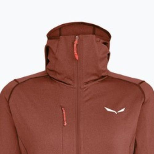 Női trekking pulóver Salewa Agner Hybrid PL/DST FZ Hoody etruscan red melange