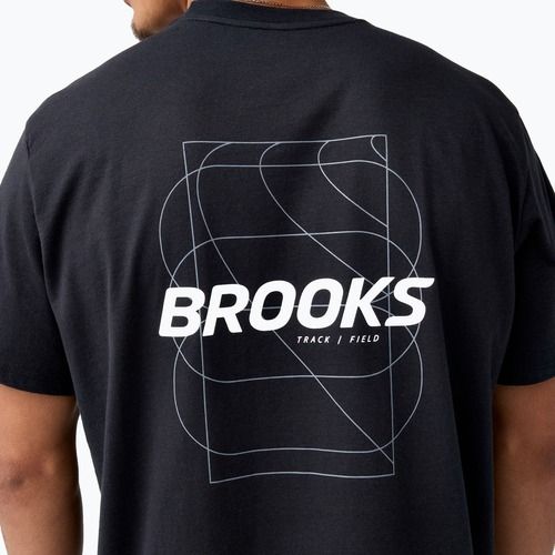 Férfi futópóló Brooks Graphic black/white/slate grey