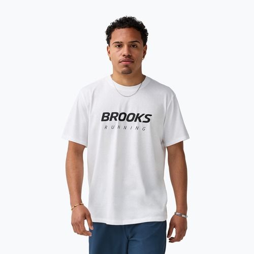 Férfi futópóló Brooks Graphic white/black